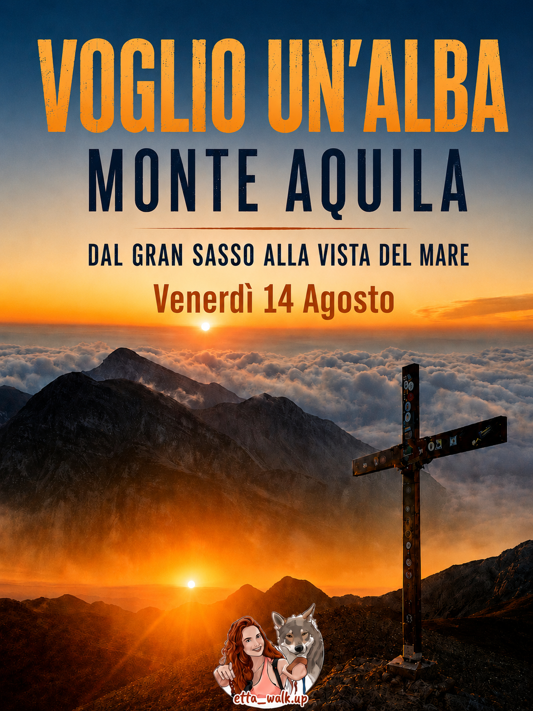 🌅 ~ VOGLIO UN'ALBA 🧡 ~ MONTE AQUILA DAL GRAN SASSO ALLA VISTA DEL MARE 🌊